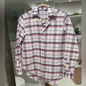 Frank & Eileen Plaid Button-Down Shirt XS Relaxed Fit Cotton